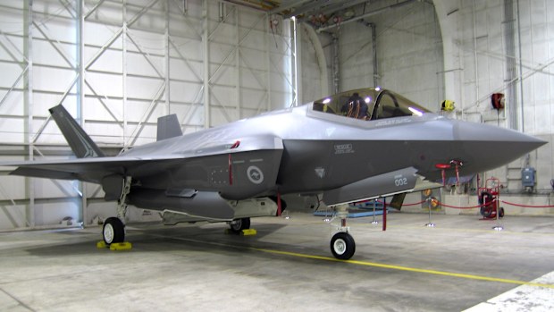 Australia's second new Lockheed Martin F-35 Joint Strike Fighter in a hangar at the Lockheed Martin plant in Forth Worth, Texas, USA on Wednesday, July 23, 2014. (AAP)
