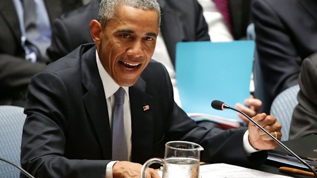 US President Barack Obama speaks at the UN Security Council in New York. (AAP)