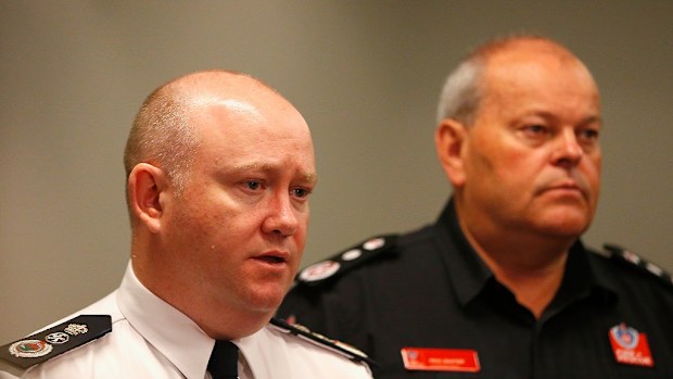 NSW RFS Commissioner Shane Fitzsimmons addresses media during the bushfire crisis in January