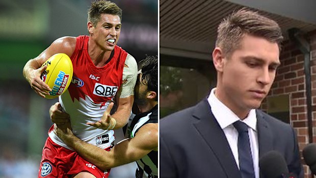 Sydney Swans player Michael Talia is now on a 12-month good behaviour bond after pleading guilty to possessing cocaine. (AAP/9NEWS)