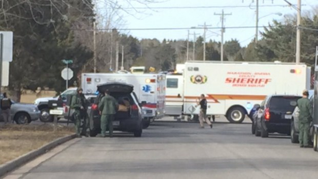Streets in the small town of Rothschild were blocked off by authorities. (FOX 11 News via twitter)