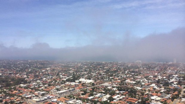 Sea fog rolls in across Rottnest Island and Perth's coastal suburbs. (9NEWS)