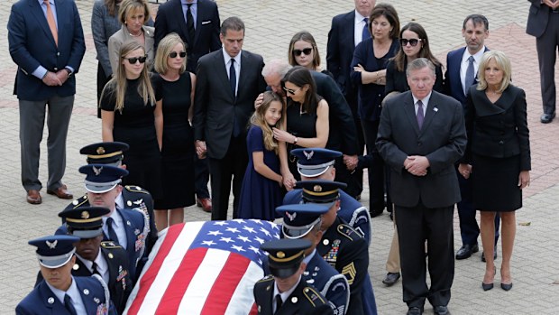 More than a thousand people attended the memorial service for the Iraq war veteran. (AAP)