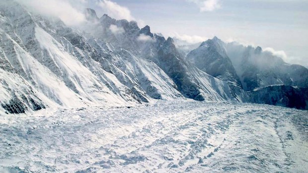 An aerial view of the Siachen Glacier, which traverses the Himalayan region dividing India and Pakistan. (AFP)