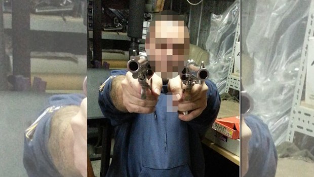 Police are warning against posting photos posing with firearms to social media. (Supplied, Victoria Police)