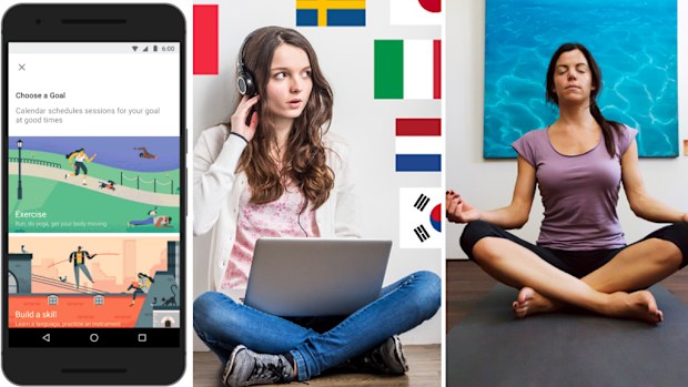 The new Google Calendar Goals function will help to book in time for hobbies and aspirations. (Google, AFP and AAP file images)