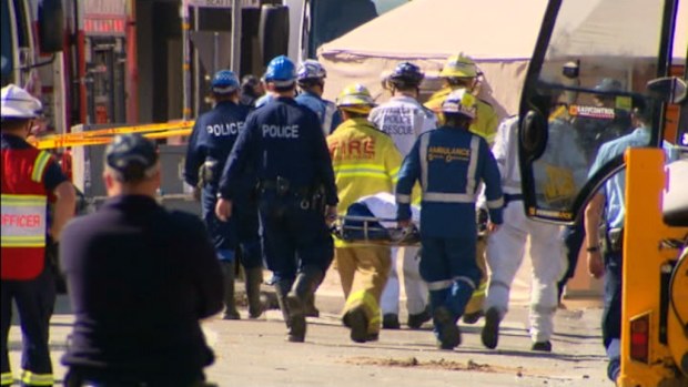 Emergency crews respond to the deadly Rozelle fire. (AAP)