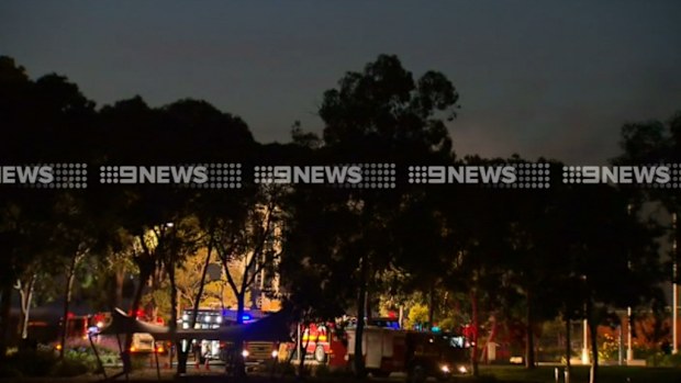 Only minor damage has occurred  to one of the buildings. (9NEWS)