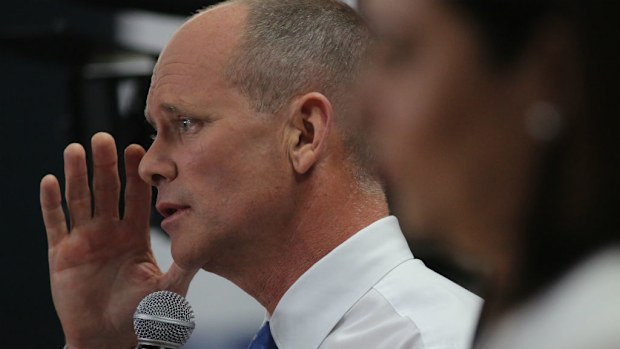 Queensland Premier Campbell Newman speaks during the leaders' debate. (AAP)