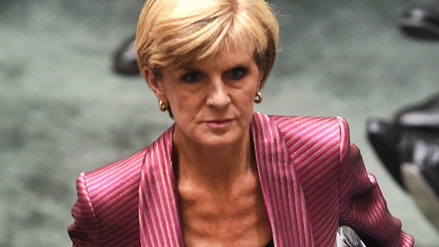 Foreign Affairs Minister Julie Bishop. (AAP)
