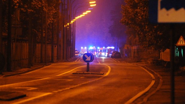 The scene of an accident between a freight train and a passengers train in Hermalle-sous-Huy, near Amay, Liege province. (AFP)