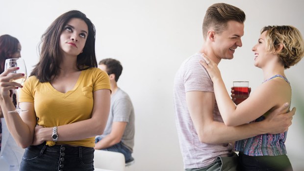 woman sees ex with new girlfriend