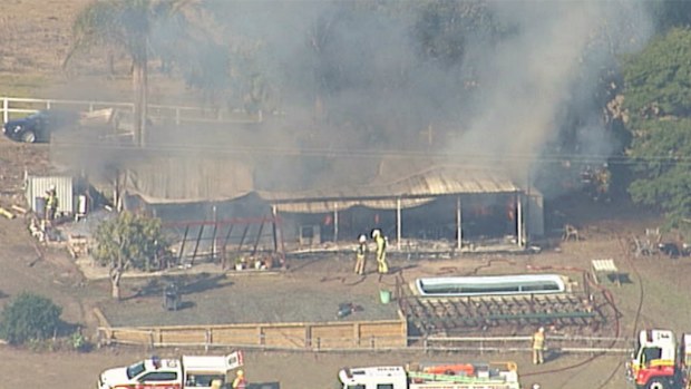 House fire at Biddaddaba, south east Queensland. (9NEWS)
