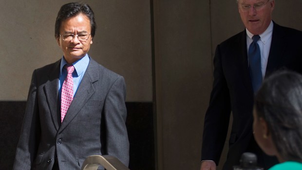 Volkswagen engineer James Robert Liang leaves court on September 9, 2016, in Detroit, after pleading guilty to one count of conspiracy in the company’s emissions cheating scandal, Liang has agreed to cooperate in the widening criminal investigation. (AFP)