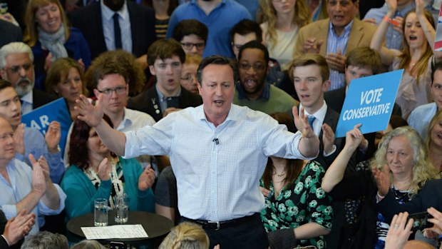 UK Prime Minister David Cameron is bidding to have the Conservative party reelected. (AAP)
