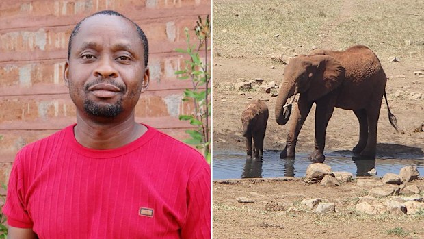 Kenyan pea farmer Patrick Kilonzo Mwala drives four times a week to deliver water at a local waterhole. (Facebook/Patrick Kilonzo Mwala)