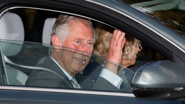 Prince Charles and Camilla arrive at Kensington Palace. (Getty)