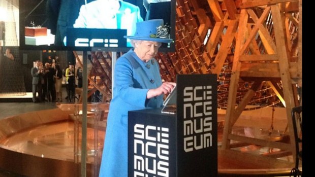 Her Majesty the Queen types out her first ever tweet.