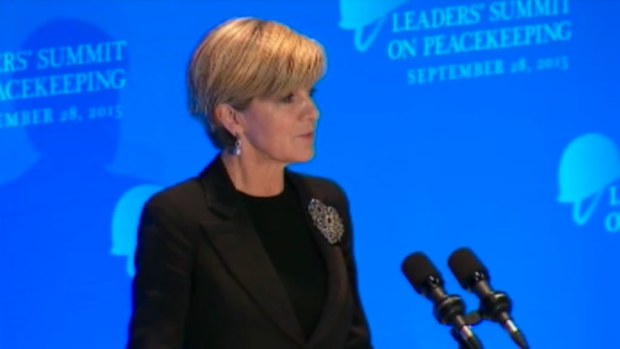 Julie Bishop speaks at the UN.