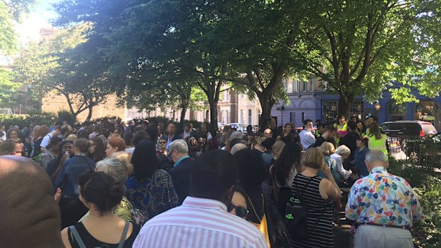 Hundreds of audience members, along with staff and actors, were evacuated from the London theatre after police received reports of a security risk. (Twitter/@liamjosephmc