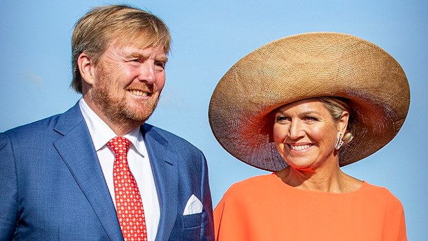 King Willem-Alexander and Queen Maxima visit a sailing school De Veenhoop during the region visit to South East Friesland on September 17, 2020.