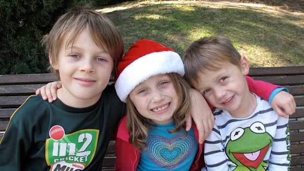Mo, Evie and Otis Maslin. (AAP)