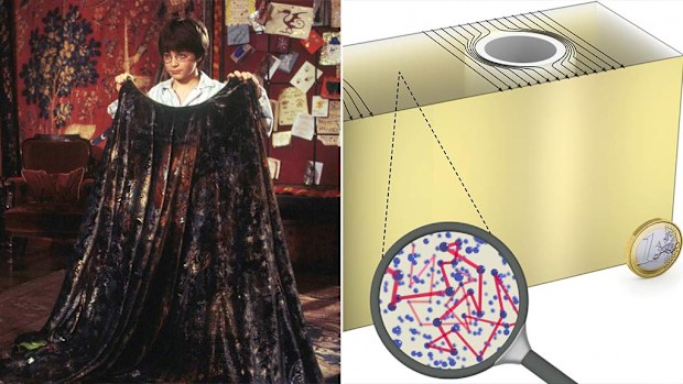 Like Harry Potter's invisibility cloak, this portable cloaking device can render small objects invisible.