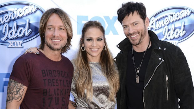 American Idol judges Keith Urban, Jennifer Lopez and Harry Connick Jr. (AAP)