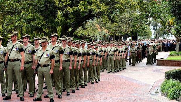 The funeral procession for Sapper James Martin. (AAP)
