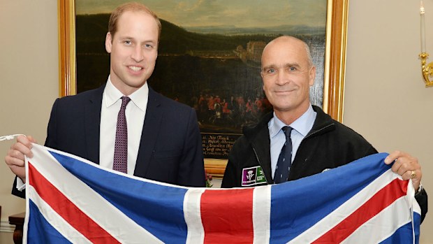 Former Army officer Henry Worsley, right, with Britain's Prince William in October 2015. (AAP)