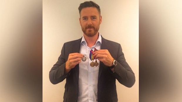 Troy Dafter was reunited with his great-grandfather's medals. (Picture: Supplied)
