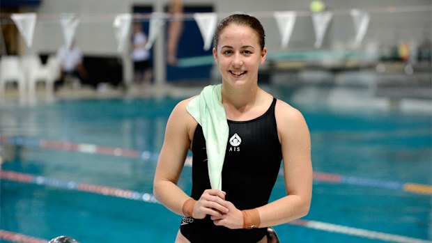 Olympic silver medalist diver Brittany Broben during training in Brisbane. (AAP)