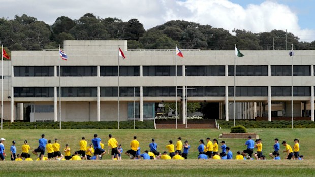 Cadets in training at the Australian Defence Force Academy in Canberra. (AAP)