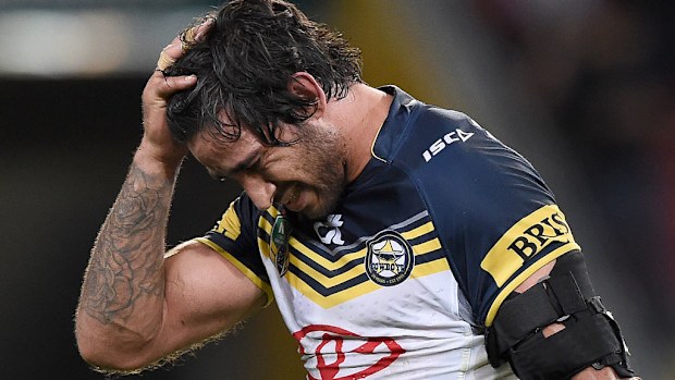 Johnathan Thurston cuts a dejected figure after the final siren. (AAP)