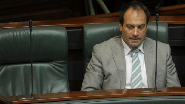 Frankston MP Geoff Shaw sits in Victorian parliament today. (AAP)