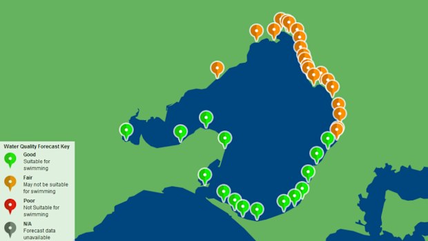 Melbourne's beach conditions have been declared "good" or "fair" by Victoria's Environmental Protection Agency. (EPA)