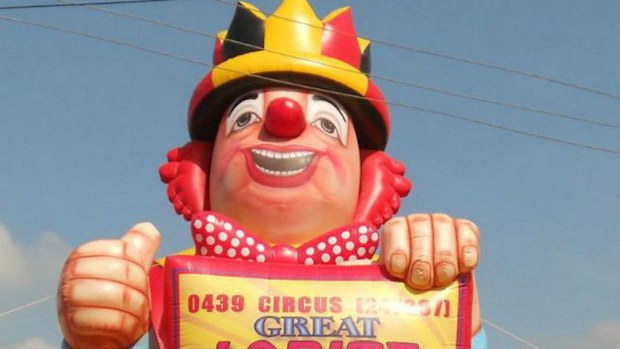 The inflatable clown was stolen from a service station in Old Reynalla. (SA police)