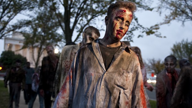 A "human flesh" burger from a London eatery is a tie-in with popular zombie TV show The Walking Dead. (Getty)