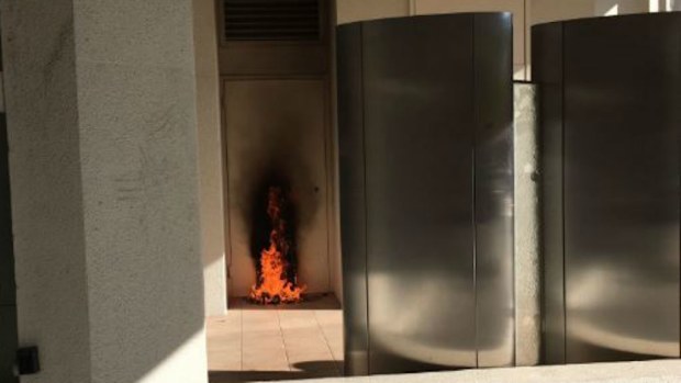 Firefighters were called at around 10am to the 6PR office in East Perth. (Twitter/Lisa Barnes)