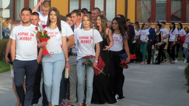 Students from the school in Pale. (SRNA)