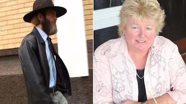 Missing woman Sharon Edwards, right, and her estranged husband John Edwards, pictured outside Grafton Local Court. (9NEWS)