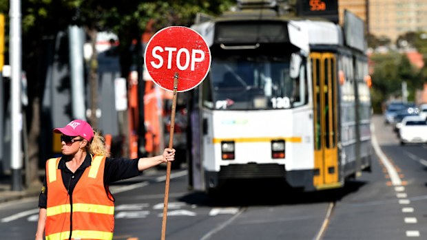 Trams in Melbourne's CBD will be delayed until Tuesday morning with maintenance works underway. (AAP)