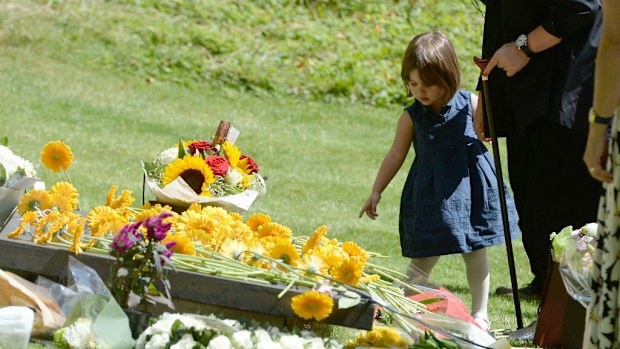 The daughter of Australian 7/7 survivor Gill Hicks at the memorial at Hyde Park. (AAP)