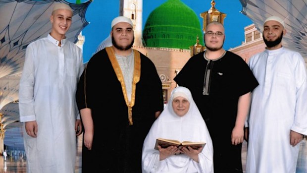 The Elbaf brothers L-R Taha, Hamza, Bilal and Omar with their mother, Bassima. (Supplied)