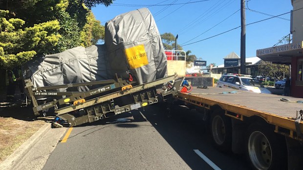 The seven-tonne aircraft engine fell off on Tuesday morning. (Supplied/NSW Police)