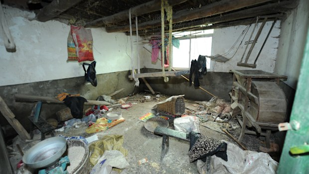 The room in Cizhu Village of Tiankan Township in Bijie, where four children committed suicide. (AFP)