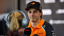 A disappointed Oscar Piastri speaks in the media pen during the F1 Grand Prix of United States.