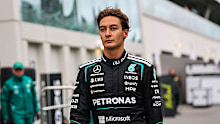 George Russell fell victim to a power unit failure. 