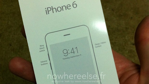 A leaked image possibly showing a new release date for the iPhone 6. (nowhereelse.fr)