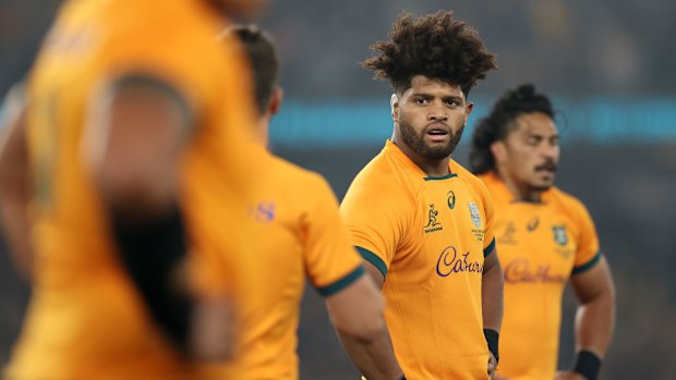 Rob Valetini of the Wallabies looks on during The Rugby Championship.